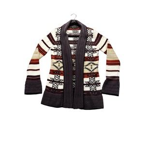 BCBG MAXAZARIA Acrylic womans long sleeve open shrug multicolored size medium